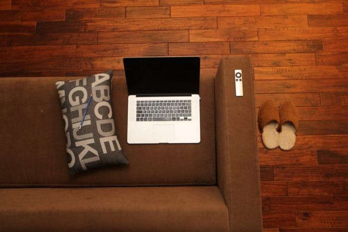 Apple product on couch