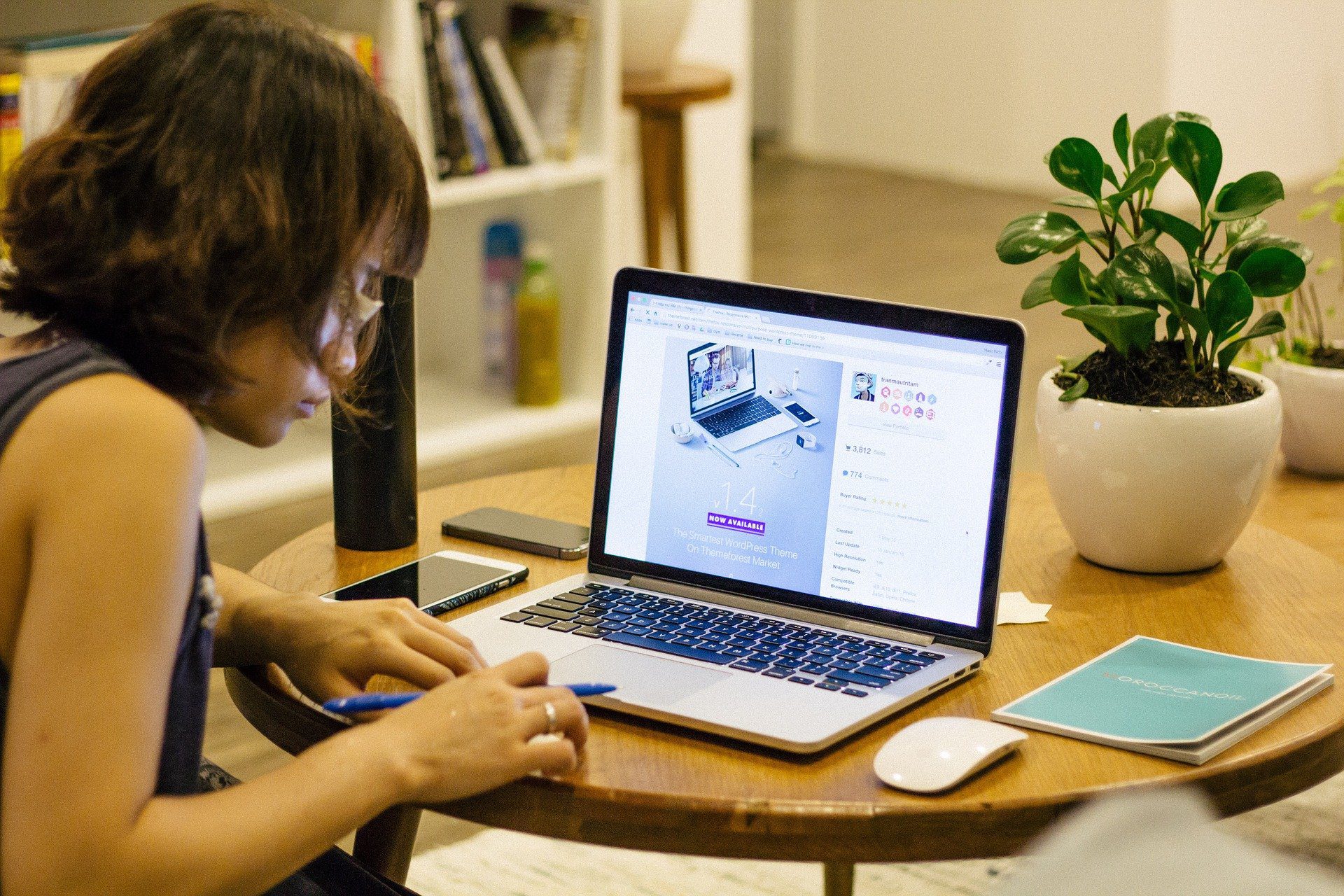 woman working at home